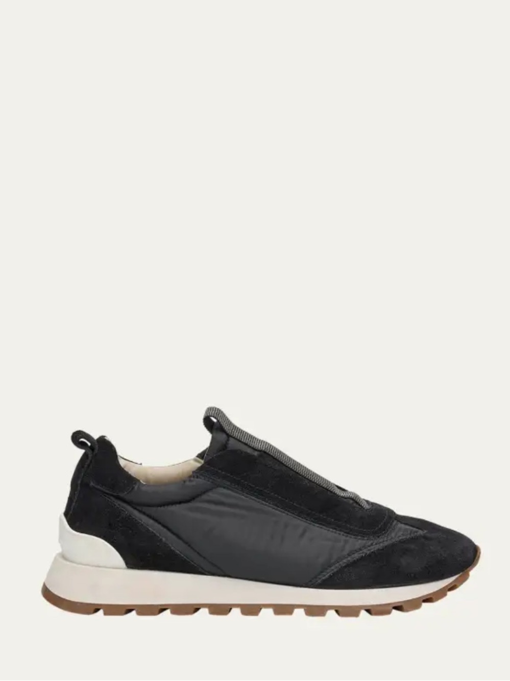 Brunello Cucinelli black Monili Laceless Trainer Sneakers